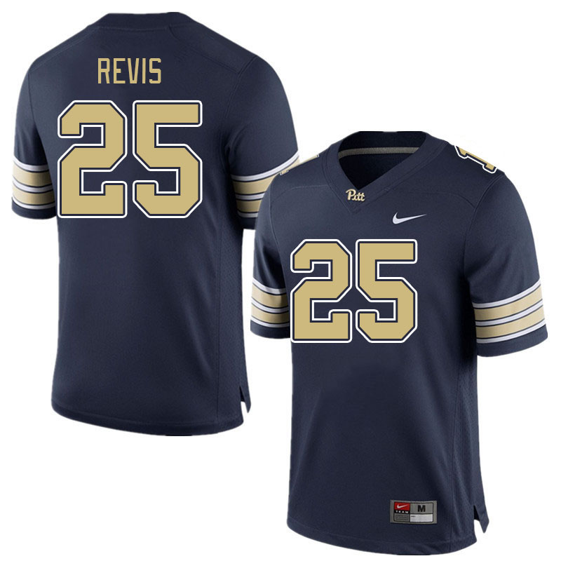 Pitt Panthers #25 Darrelle Revis College Football Jerseys Stitched Sale-Navy